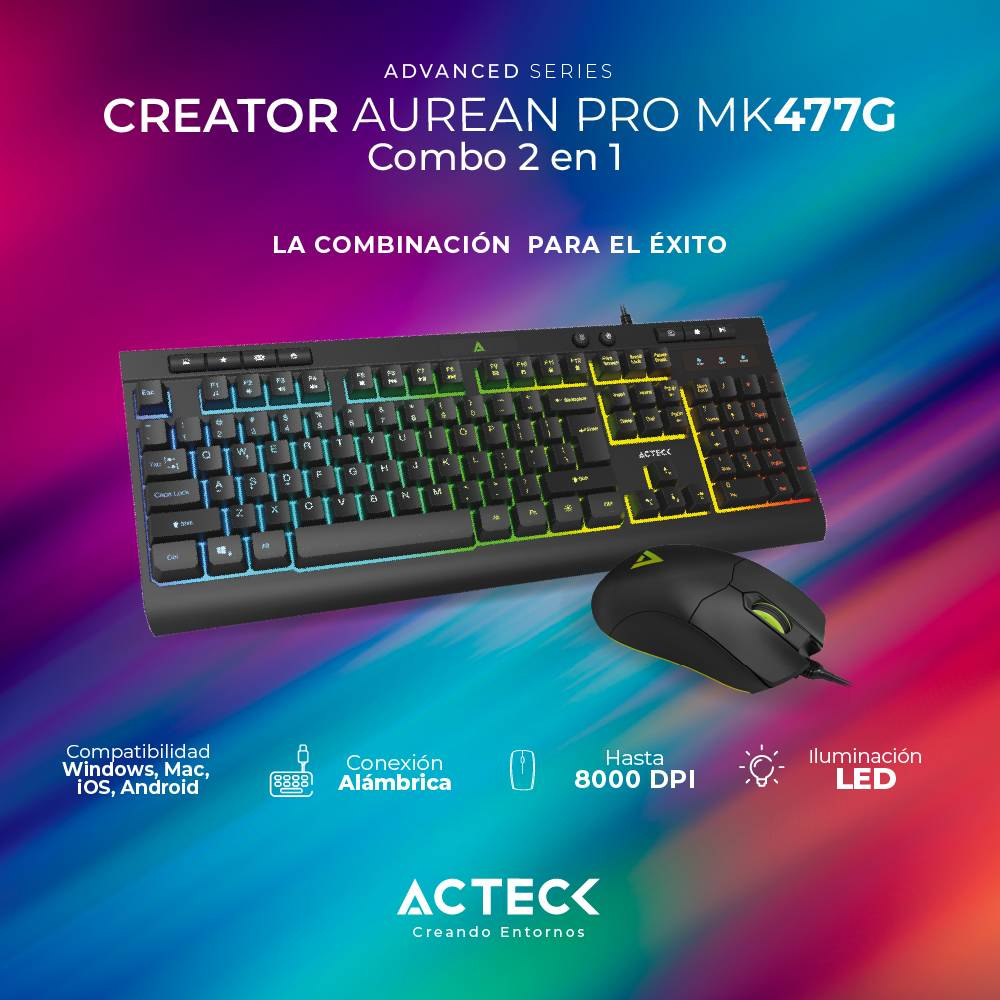 Kit de teclado y mouse ACTECK MK477G 